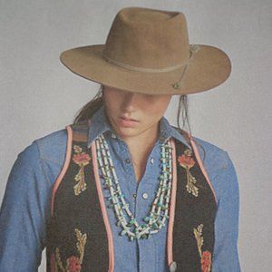 HAT 100% WOOL FELT HANDMADE IN ECUADOR BROWN S TASSLES